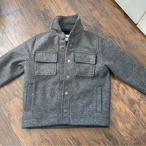Felt gray dress jacket, excellent condition.